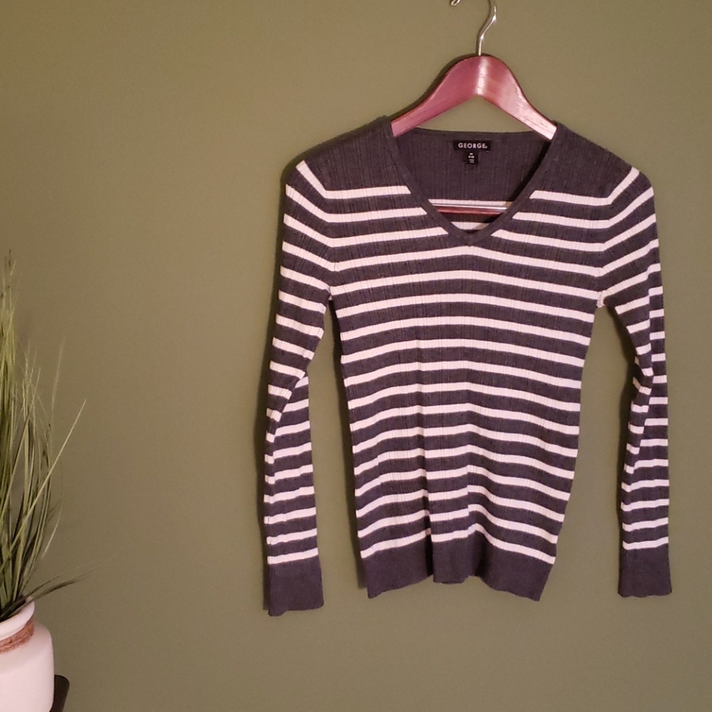 Perfect So Cozy Gray Striped Sweater